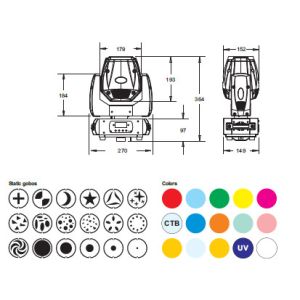 DMX512 3-Pin 9/11 Channels Moving Head Lighting LED Mini Beam Light 7500K