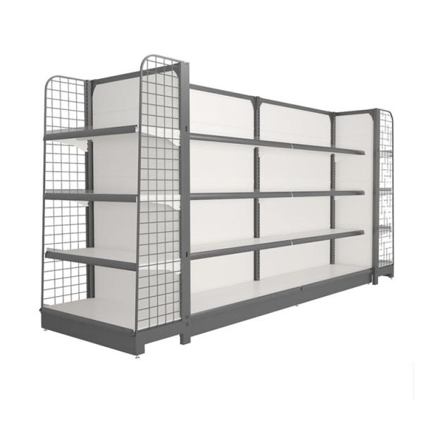Supermarket Gondola Wire Display Shelving Metal Retail Store Steel Shelf Wire Mesh Back Panel