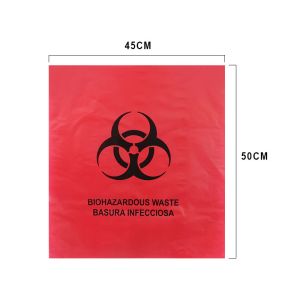 Red Isolation Infectious Biohazard Waste Bag High Density 17 Microns 40-45