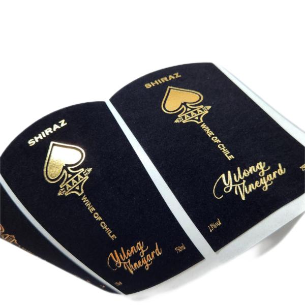 Customizable Printing Gold Foil Stamping Embossed Premium Velvet Paper Wine