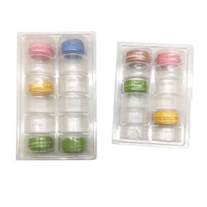 Clear 12 Pack Collapsible Macaron Tray Clam Shell Reusable