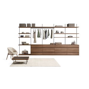 Modern Customized Open Wardrobe Fitted Bedroom Closet No Door