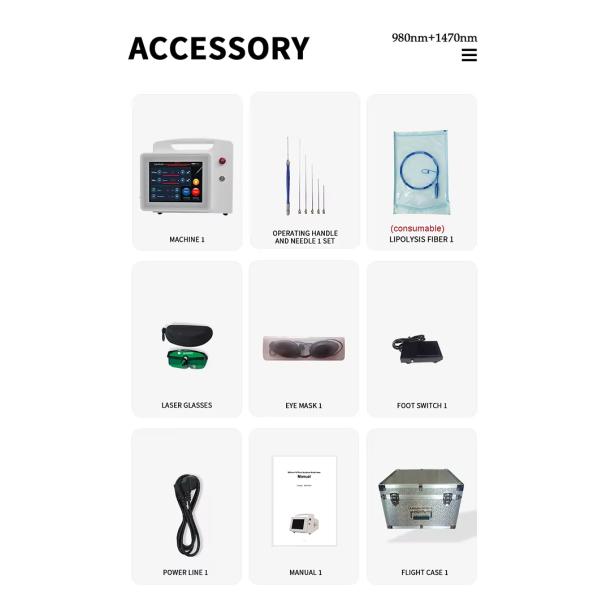 980nm 1470nm Diode Laser For Liposuction Hemorrhoid Removal Vaginal Tighten And Varicose Veins