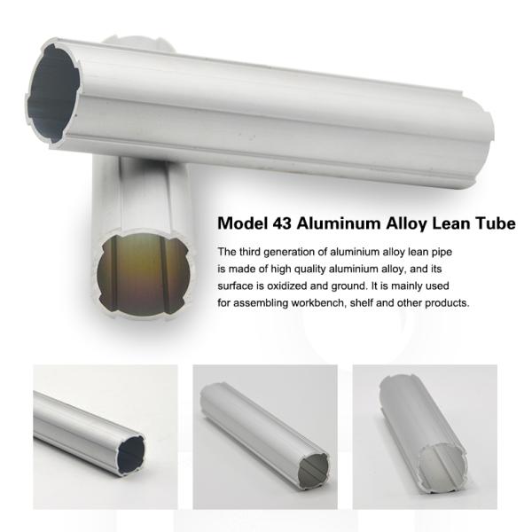 Anodizing Lean Pipe Thinckness 2.3mm / Aluminium Round Bar For Assembling Workbench