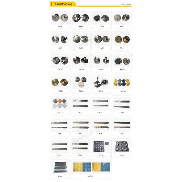 280x35mm ABS TPU Road Stud Stip Anti-slip Road Tactile Strips Tiles Plastic Tactile Indicator Tiles Adhesive/without Adhesive