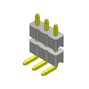 Pin Header Connector 2.00mm Single Row Stack R/A TYPE 1*2PIN To 1*40PIN H=2.00MM
