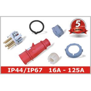 European Standard IEC 16A Industrial Plugs , Pin And Sleeve Electrical