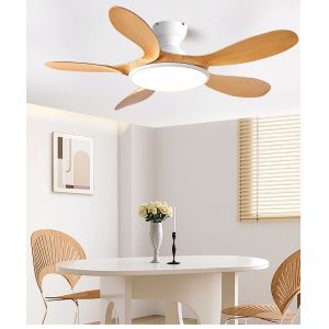 China Wholesale factory Classic 42'' Flush Mount Wood Ceiling Fan With 5 Blades 20cm Tall Hugger Pattern Remote Control on sale