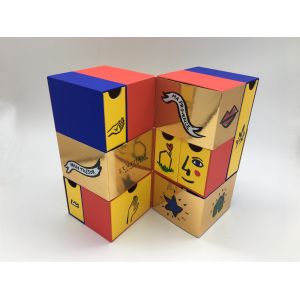 Reversible Gift Packaging Box With Drawer / Multidimensional Cardboard Storage