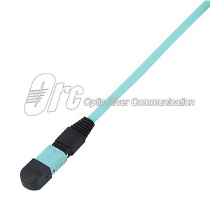 Aqua LSZH MPO To MPO Flat Ribbon Om3 Patch Cord 12 Cores