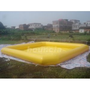 Yellow Color Outdoor Inflatable Water Pool With Reinforcement Strips