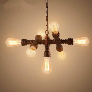 Wholesale Loft Industrial Style Retro Water Pipe Chandelier Restaurant Aisle Coffee Shop Iron pendant lamp(WH-VP-222) from china suppliers