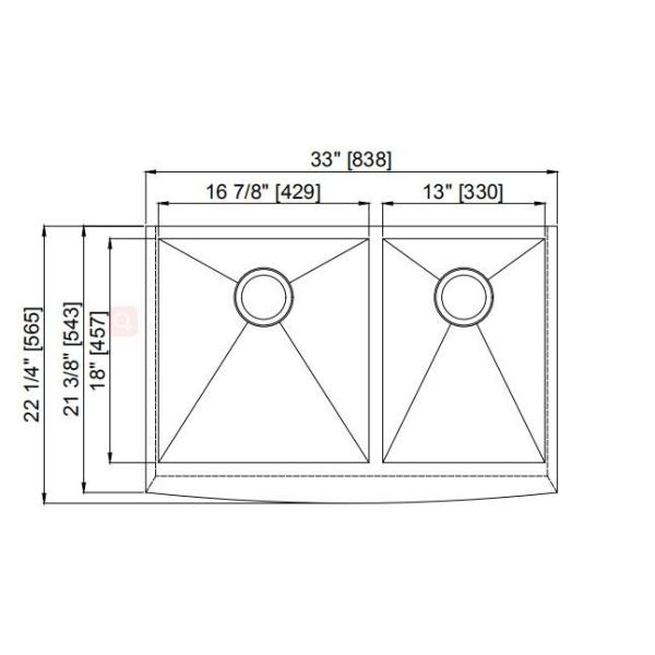 Corrosion Resistant Stainless Apron Front Sink Farmhouse Flush In