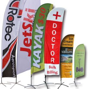 Aluminum Advertising Beach Flag Banner / Custom Made Flags And Banners