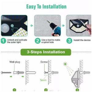 Outdoor Solar Powered LED Light 100LED ABS 1200Mah Lithium 18650 Solar Powered