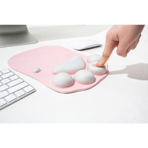 Gel Wrist Rest Kitty Paw Mouse Pad Fatigue Free Ergonomic Design