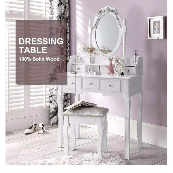 Wooden Makeup Table Professional Dressing Table With Mirror MDF