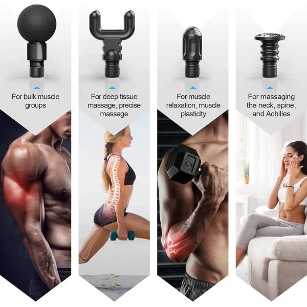 Mini Travel Size Massage Gun Deep Tissue Pocket Massager 2000mAh