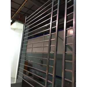 3 Rails Black Steel Fence , Residential Beautiful Metal Security Fencing