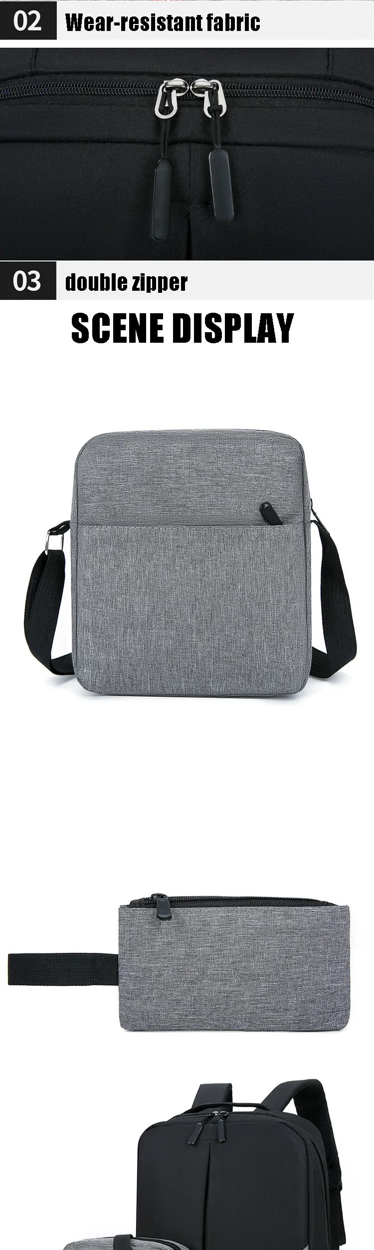 Waterproof Laptop Backpack 30x12x41cm with USB Charging Port