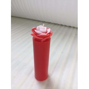 100% paraffin wax unscented craft candle that the round pillar with flower