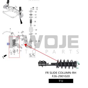 Auto Parts F26-2901020 RR FR SLIDE COLUMN -RH for Jetour T1J