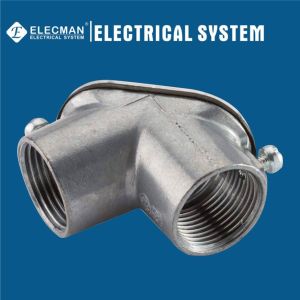 China Zinc 90 Degree EMT Rigid Pull Elbows Set Screw Threaded Type With Gasket on sale