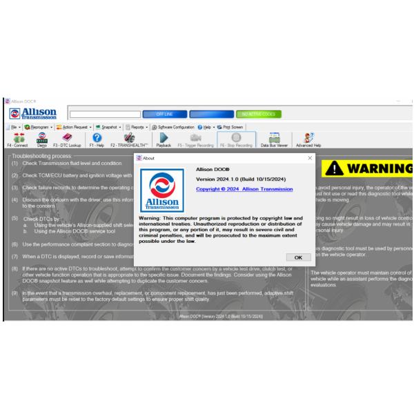 Quality Allison DOC Premium V2024.11 Allison Transmission Diagnostic Software for sale