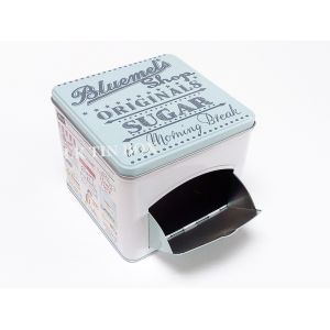 Durable Empty Christmas Halloween Square Cookie Tin Box With Press Open Lid
