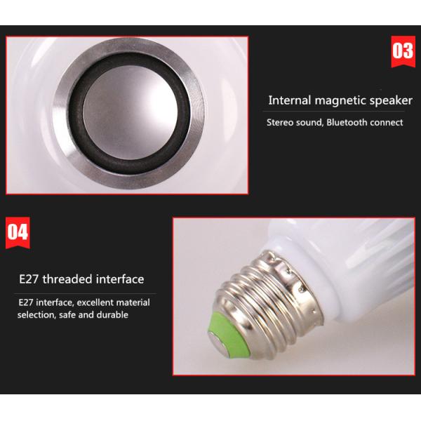 White Led Music Bulb with Bluetooth and Remote Control Operating Temperature -45-50°C