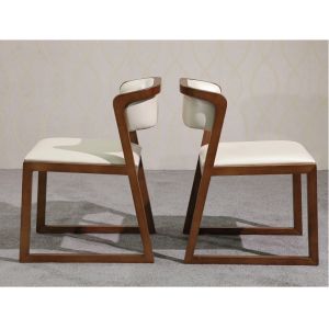 China Multi Purpose Use Modern Wood Dining Chairs With Leather Seats And Back on sale