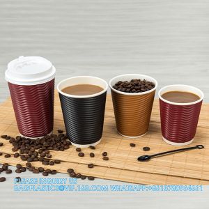 Custom Logo 3D Printing Of Espresso Paper Cup Double Wall Coffee Paper Cup