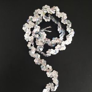 Silver Leiser Sequin Ric Rac Ribbon 1cm
