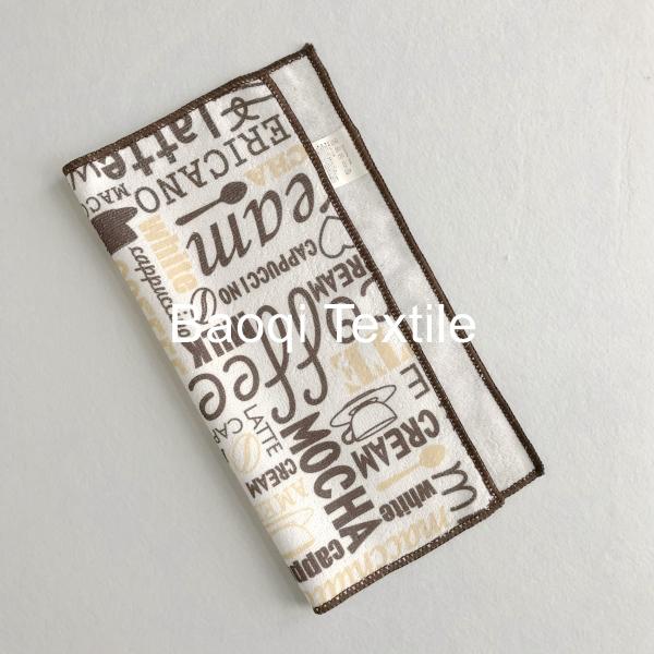 Printed 100% poly popular microfiber tea towel,microfiber cake towels kitchen cleaning cloth size 30cm*30cm