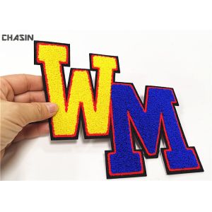 Chenille Alphabet Sewn Patches , Custom Chenille Patches No Minimum