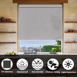 Polyester Sunscreen Roller Blinds Fabric For Fireproof 10% Openness Solar Shade