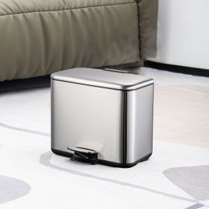 Wholesale 2 Division 3L*2 Capacity Stainless Steel Recycle Bin for Stylish Waste Management from china suppliers