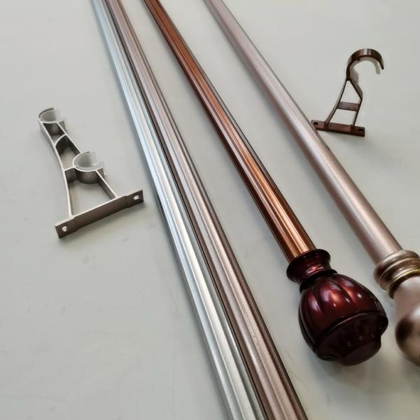 Polished Metal 22 Inch 7.2m Extra Long Wrought Iron Curtain Rods