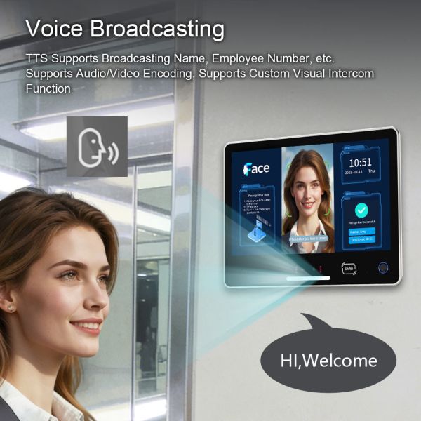 SI-C156 Android Rack Face Recognition Terminal – Featuring a 15.6 Inch Touchscreen, Dual Lens Live Detection, and Support for 50,000 Face Database