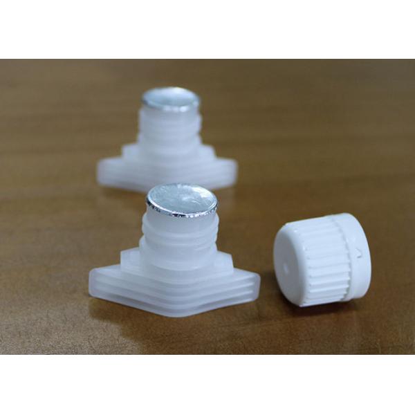 Tight Sealing Up Plastic Spout Caps With Foil Liners And Seals Custom Size