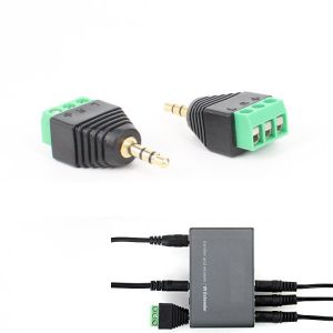 3.5mm 3-Pole Stereo Headphone Audio Male Jack Female Plug to Screw Terminal