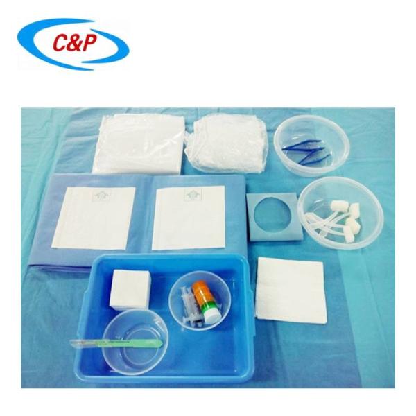 Blue Disposable Angiography Drape Set Pack for Medical Procedures