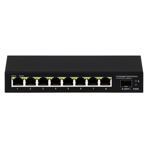 9 Port Unmanaged 2.5G Ethernet Switch With 10G Uplink SFP Port 60Gbps Backplane