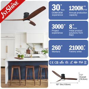 Ceiling Fan With Light And Remote Control,Energy Saving 3 Color Led Light Living