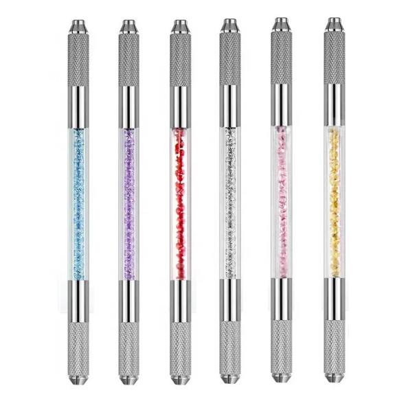 Crystal Microblading Tattoo Pen Double Headed Microblading Permanent Eyebrow