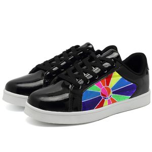 Customizable Black Led Shoes , Led Display Sneakers Woven Fabric Surface