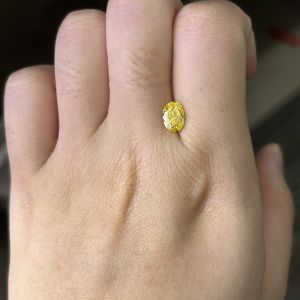 1.18ct Oval Cut HPHT Lab Diamonds Fancy Vivid Yellow VVS2 2VG N IGI Certificated