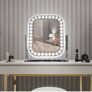 Heart Crystal Vanity Mirror Led Magnifying Mirror ODM