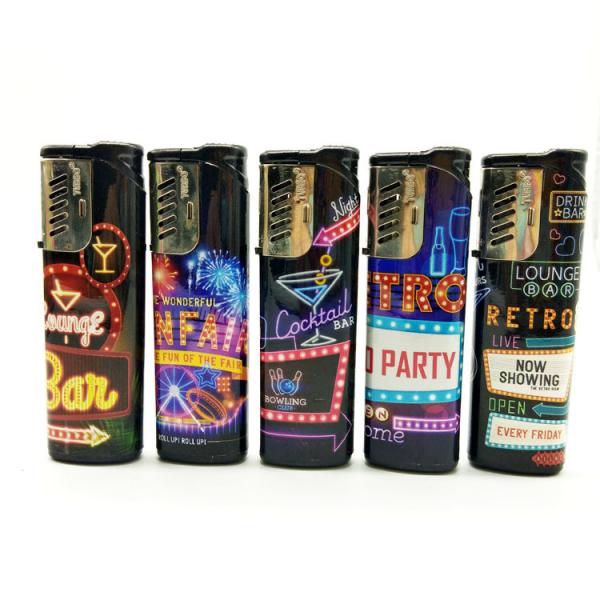 Modern Style Sticker Windproof Flip Torch Flame Cigarette Smoking Fire Lighter