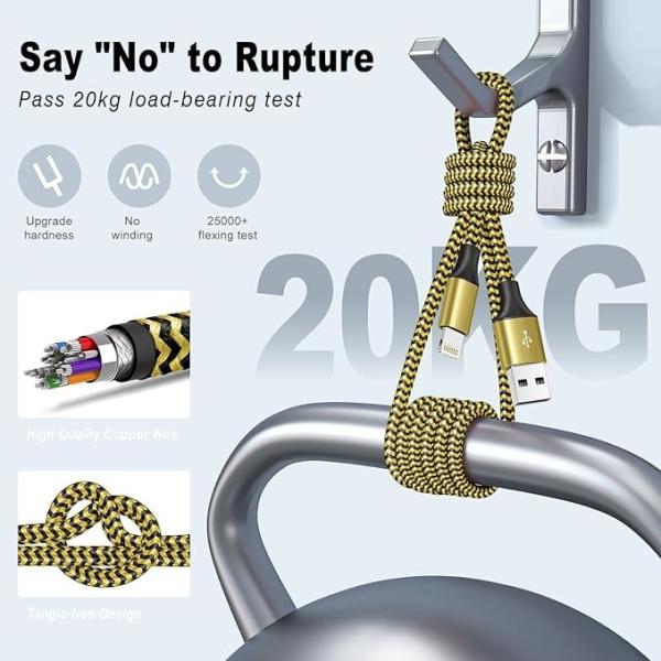 Nylon Braided USB Charging Data Transfer Cable OEM for IPhone 15